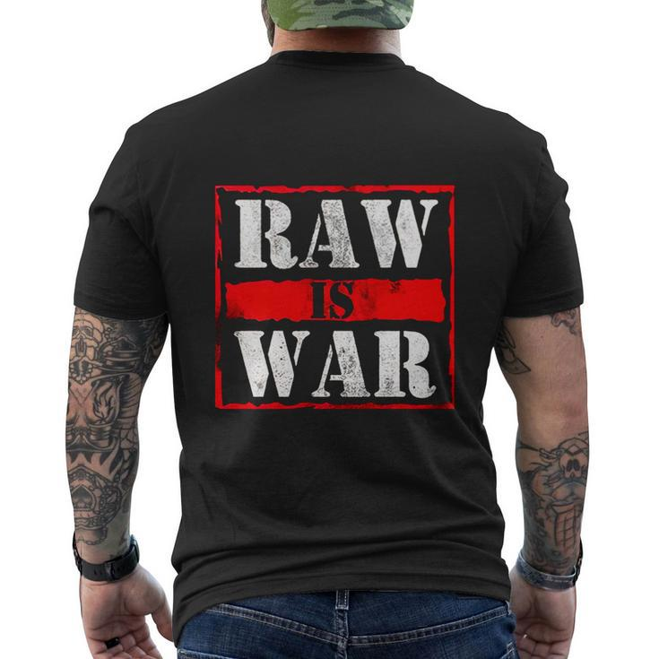 Raw Is War Wrestler Vintage Men's Crewneck Short Sleeve Back Print T-shirt