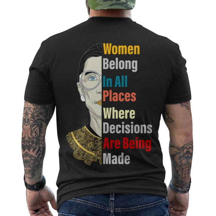 Rbg Women Belong In All Places Where Decisions Are Being Made Tshirt Men's Crewneck Short Sleeve Back Print T-shirt