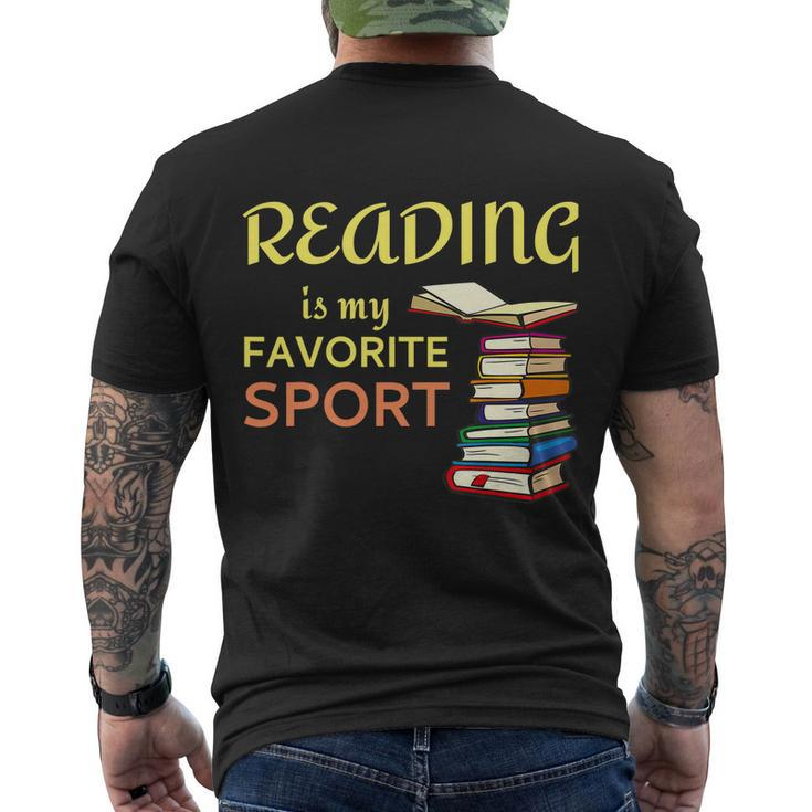Reading Is My Favorite Sport A Cute And Funny Gift For Bookworm Book Lovers Book Men's Crewneck Short Sleeve Back Print T-shirt