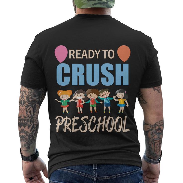 Ready To Crush Preschool Funny School Student Teachers Graphics Plus Size Shirt Men's Crewneck Short Sleeve Back Print T-shirt