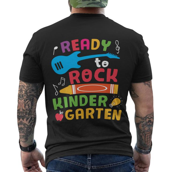 Ready To Rock Kindergarten Cray On Back To School First Day Of School Men's Crewneck Short Sleeve Back Print T-shirt