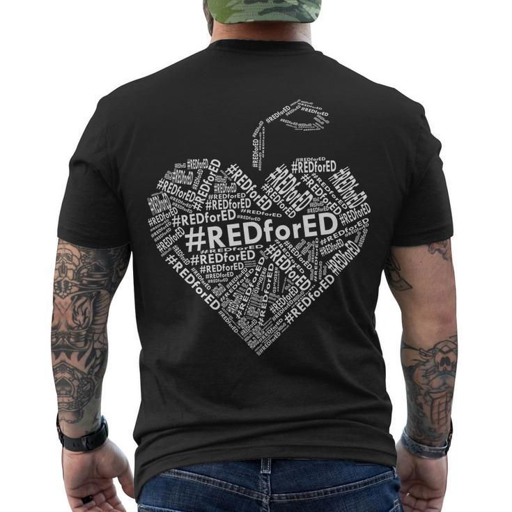 Red For Ed Apple Heart Men's Crewneck Short Sleeve Back Print T-shirt