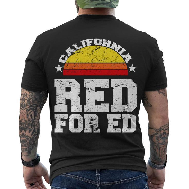 Red For Ed California Sunset Disstressed Men's Crewneck Short Sleeve Back Print T-shirt