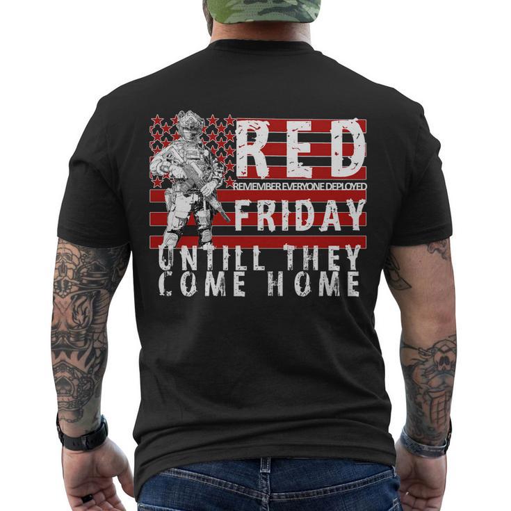 Red Friday Until They All Come Home Support Our Veterans Tshirt Men's Crewneck Short Sleeve Back Print T-shirt