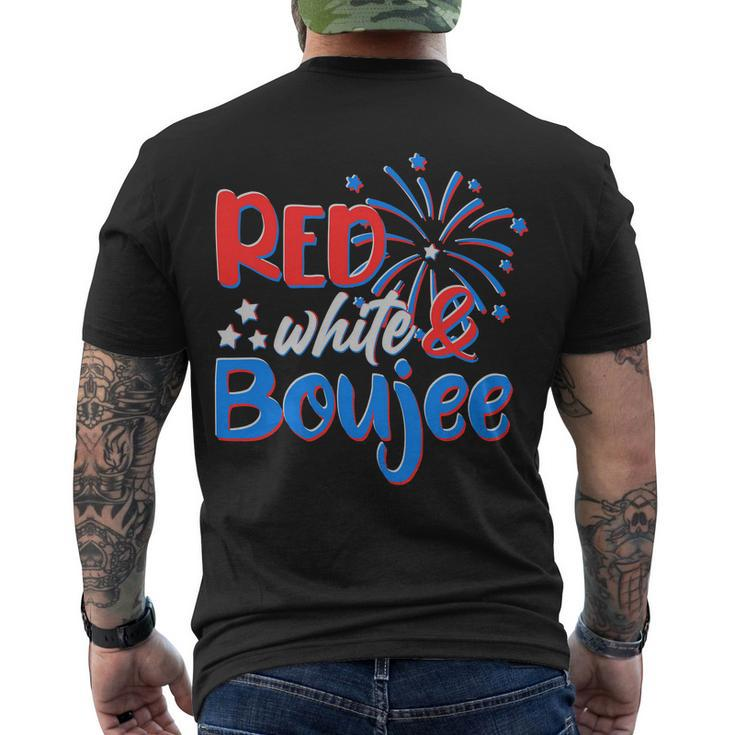 Red White And Boujee 4Th Of July Fireworks Men's Crewneck Short Sleeve Back Print T-shirt
