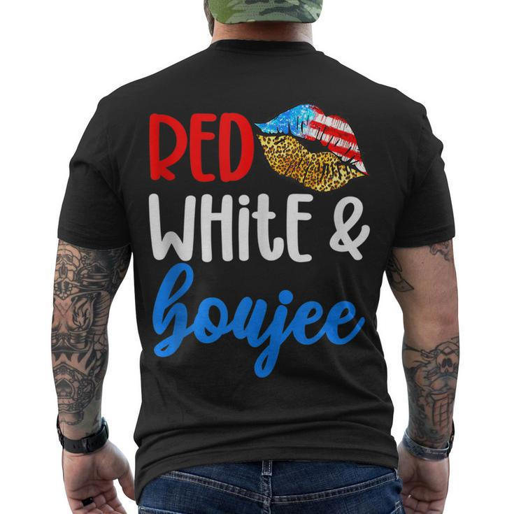 Red White And Boujee 4Th Of July American Flag Lips Men's T-shirt Back Print