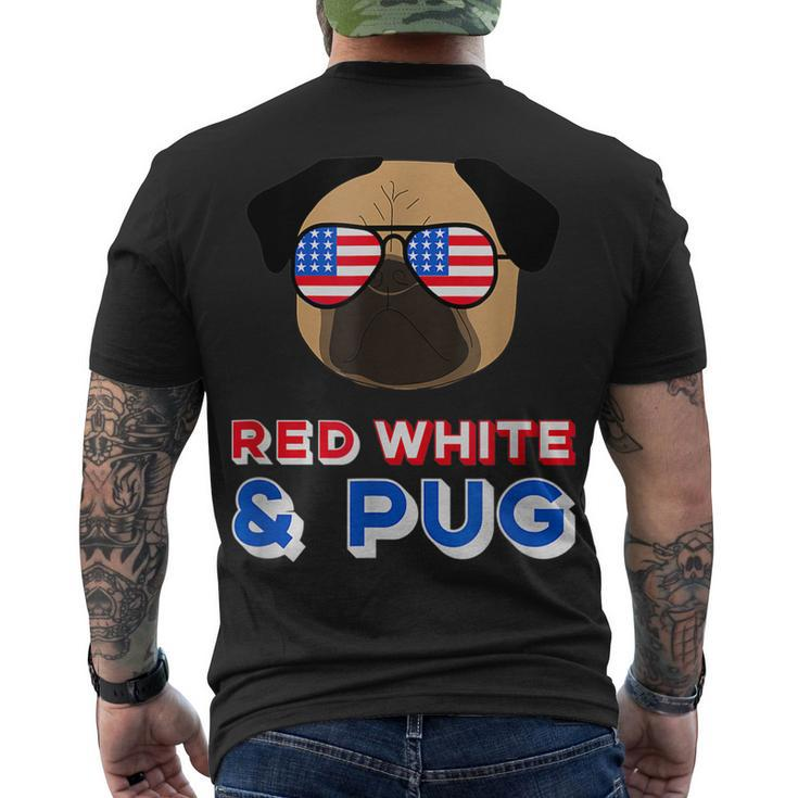 Red White And Pug Usa Dog 4Th July Men's T-shirt Back Print