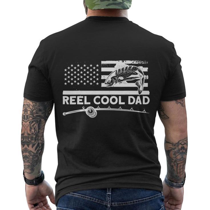 Reel Cool Dad Fisherman Fishing Funny Men's Crewneck Short Sleeve Back Print T-shirt