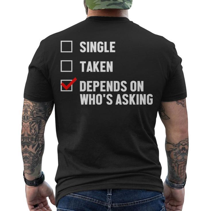 Relationship Status Whos Men's Crewneck Short Sleeve Back Print T-shirt