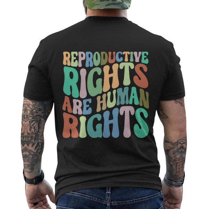 Reproductive Rights Are Human Rights Feminist Pro Choice Men's Crewneck Short Sleeve Back Print T-shirt