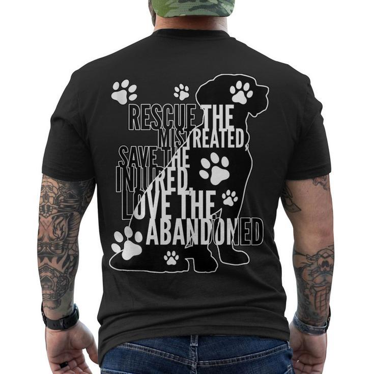Rescue Save Love - Cute Animal Rescue Dog Cat Lovers Men's T-shirt Back Print