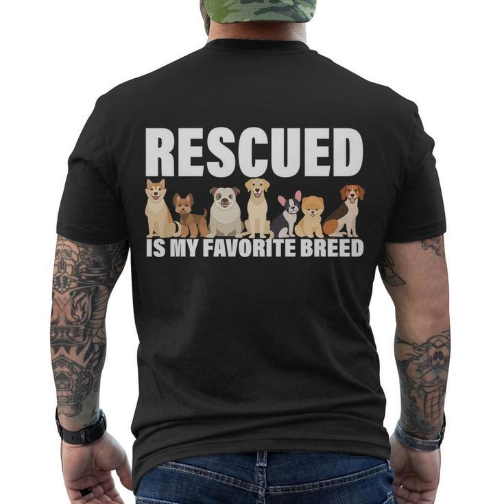 Rescued Is My Favorite Breed Men's Crewneck Short Sleeve Back Print T-shirt