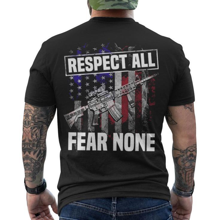 Respect All Fear Men's Crewneck Short Sleeve Back Print T-shirt