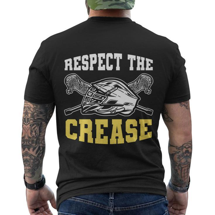 Respect The Crease Lacrosse Goalie Lacrosse Plus Size Shirts For Men And Women Men's Crewneck Short Sleeve Back Print T-shirt