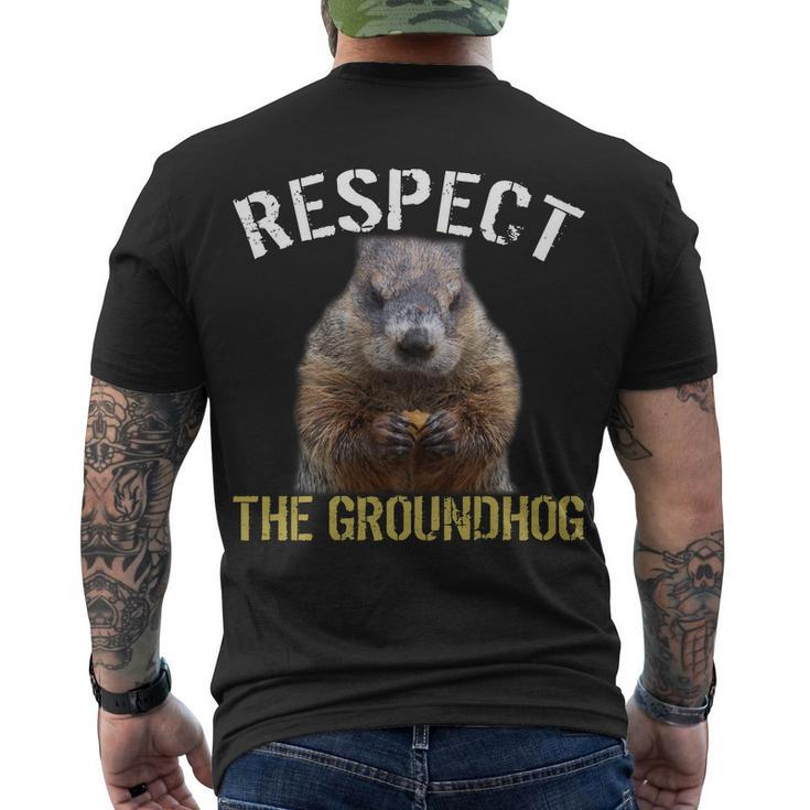 Respect The Groundhog Men's Crewneck Short Sleeve Back Print T-shirt