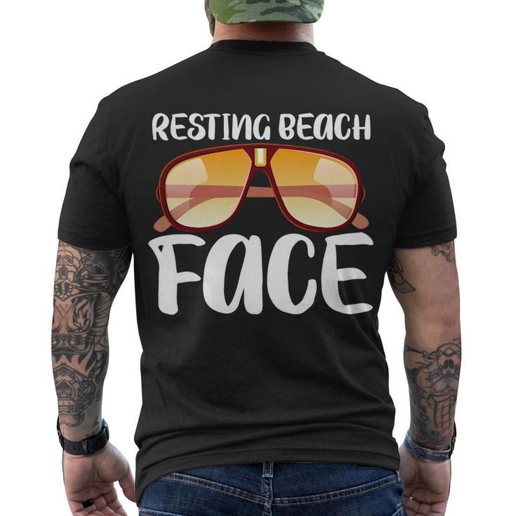 Resting Beach Face Summer Shades Men's Crewneck Short Sleeve Back Print T-shirt