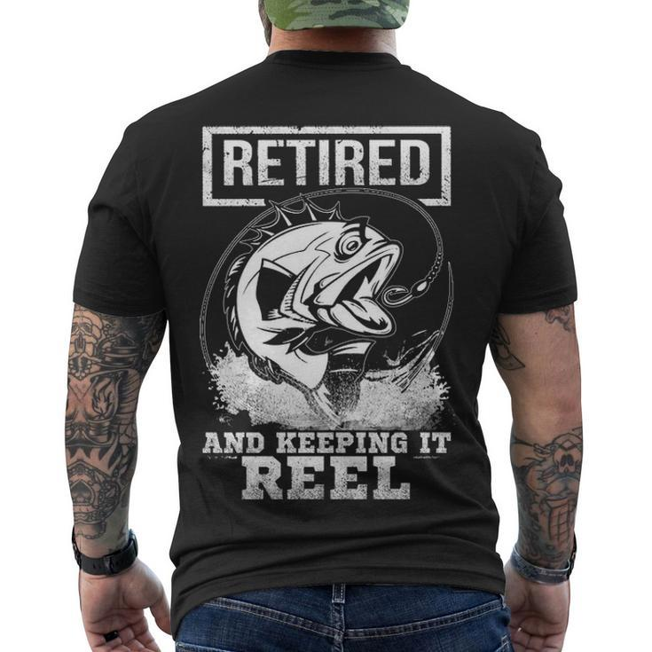 Retired And Keeping It Reel Men's Crewneck Short Sleeve Back Print T-shirt