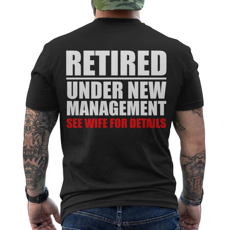 Retired Under New Management Tshirt Men's Crewneck Short Sleeve Back Print T-shirt