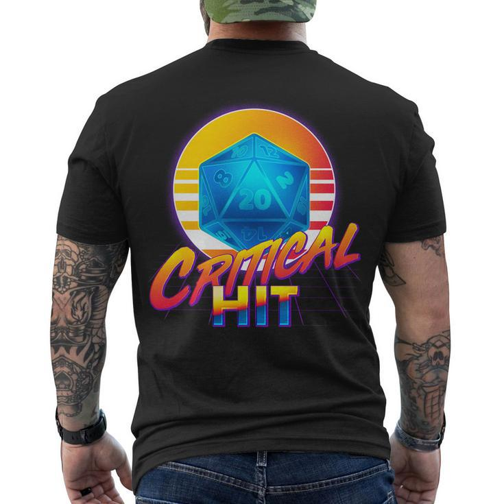 Retro 80S Dnd Critical Hit Men's Crewneck Short Sleeve Back Print T-shirt