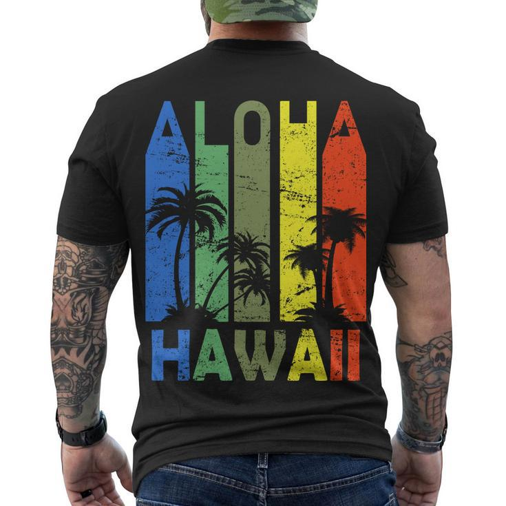 Retro Aloha Hawaii Logo Tshirt Men's Crewneck Short Sleeve Back Print T-shirt