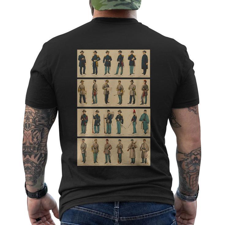 Retro Art Usa Military History Dress Guide Vintage Civil War Men's Crewneck Short Sleeve Back Print T-shirt