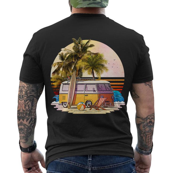 Retro Beach Bum Hippie Van Men's Crewneck Short Sleeve Back Print T-shirt