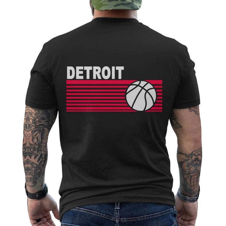 Retro Detroit Basketball Classic Logo Men's Crewneck Short Sleeve Back Print T-shirt