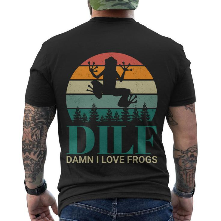 Retro Dilf Damn I Love Frogs Men's Crewneck Short Sleeve Back Print T-shirt