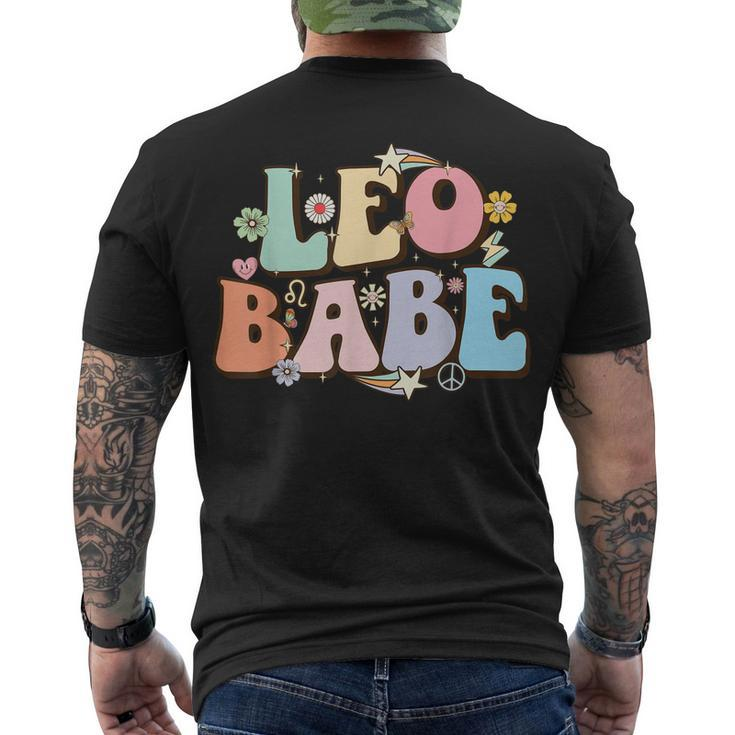 Retro Groovy Leo Babe July & August Birthday Leo Zodiac Sign Men's T-shirt Back Print