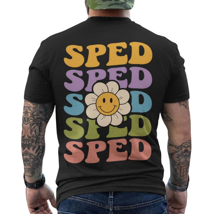Retro Groovy Sped Teacher Back To School Special Education Men's T-shirt Back Print