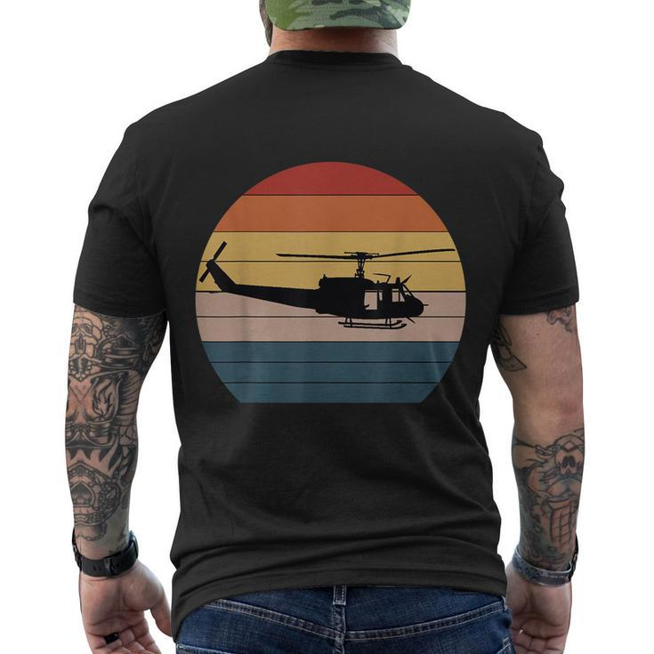 Retro Huey Veteran Helicopter Vintage Air Force Gift Men's Crewneck Short Sleeve Back Print T-shirt