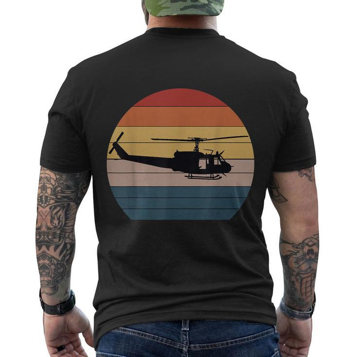 Retro Huey Veteran Helicopter Vintage Air Force Gift V3 Men's Crewneck Short Sleeve Back Print T-shirt