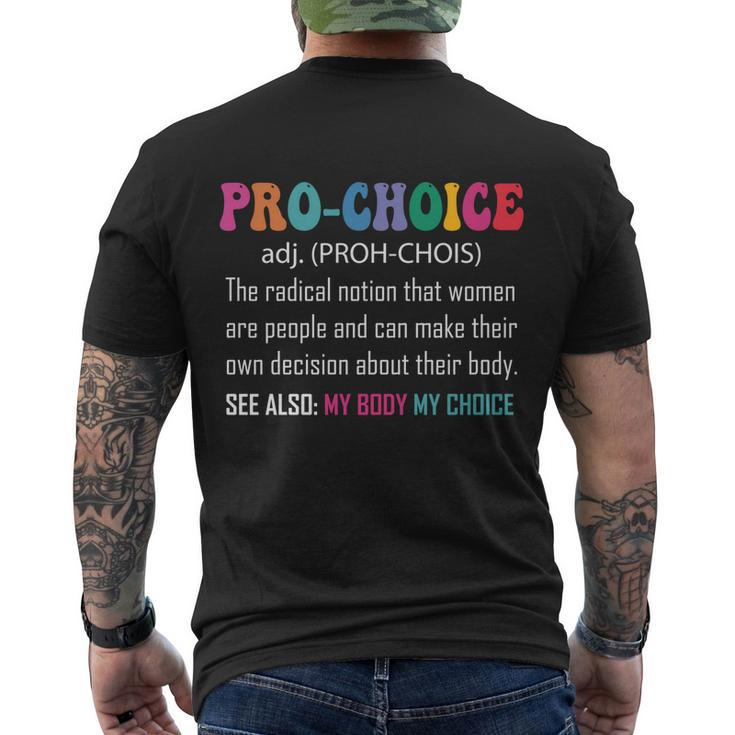 Retro Pro Choice Definition Feminist Rights Funny Vintage Gift Men's Crewneck Short Sleeve Back Print T-shirt