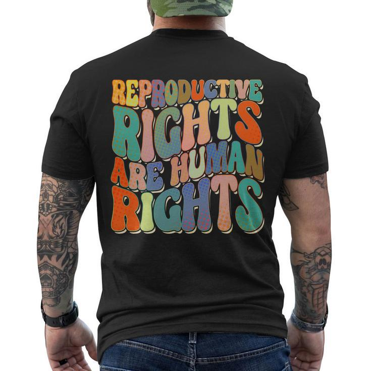 Retro Pro Roe Reproductive Rights Are Human Rights Men's Crewneck Short Sleeve Back Print T-shirt