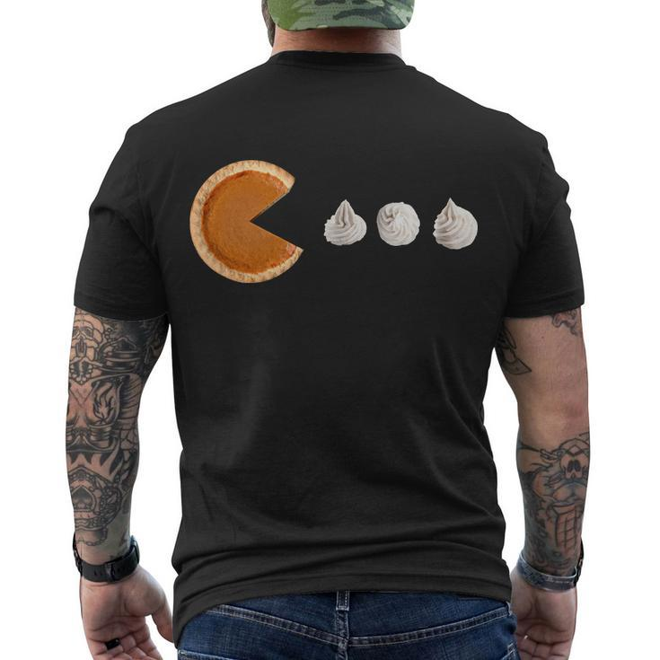 Retro Pumpkin Pie Thanksgiving Game Tshirt Men's Crewneck Short Sleeve Back Print T-shirt
