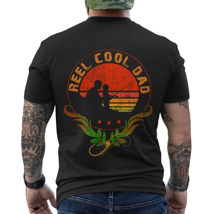 Retro Reel Cool Dad Fishing Daddy Vintage Fishing Dad Men's T-shirt Back Print