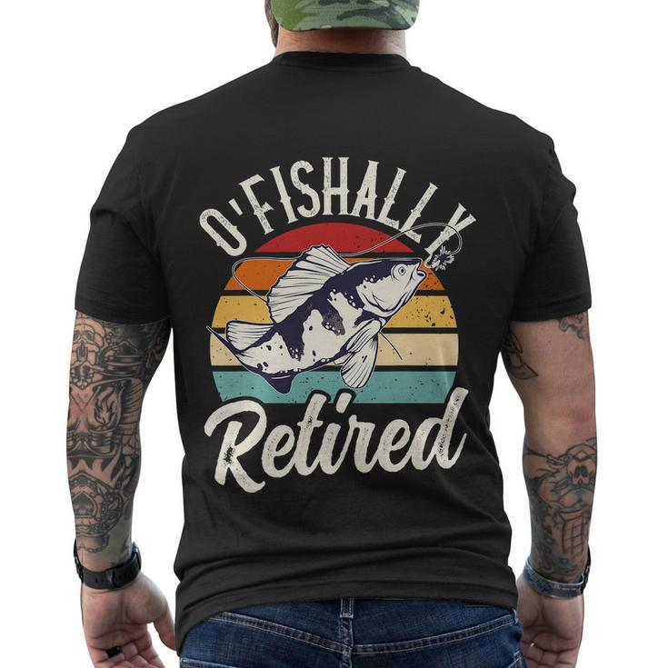 Retro Retirement Ofishally Retired Funny Fishing Men's Crewneck Short Sleeve Back Print T-shirt
