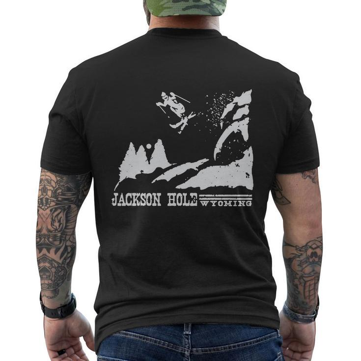 Retro Ski T Shirt Jackson Hole Wyoming Skiing T Shirt Vintage Ski Resort T Shirt Men's Crewneck Short Sleeve Back Print T-shirt