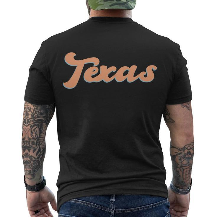 Retro Texas Logo Men's Crewneck Short Sleeve Back Print T-shirt