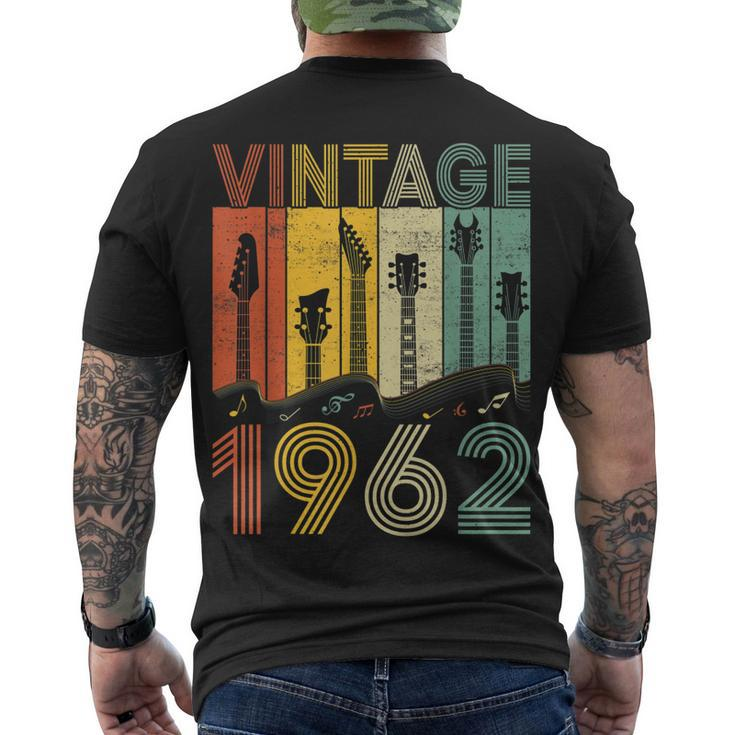 Retro Vintage 1962 Guitarist 1962 Birthday Guitar Player Men's T-shirt Back Print
