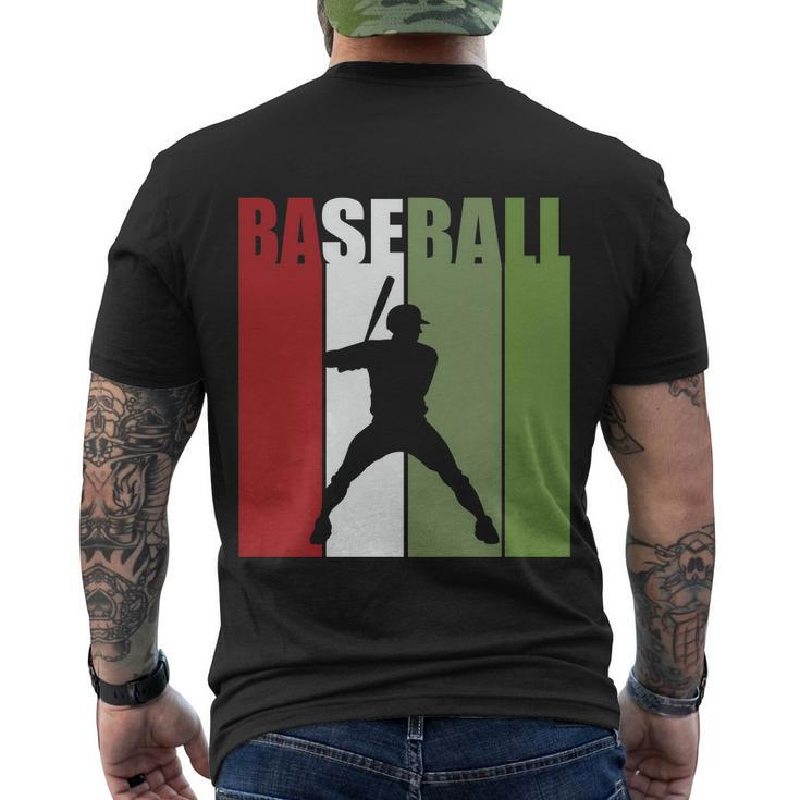 Retro Vintage Baseball Player Silhouette Baseball Lover Baseball Dad Men's Crewneck Short Sleeve Back Print T-shirt