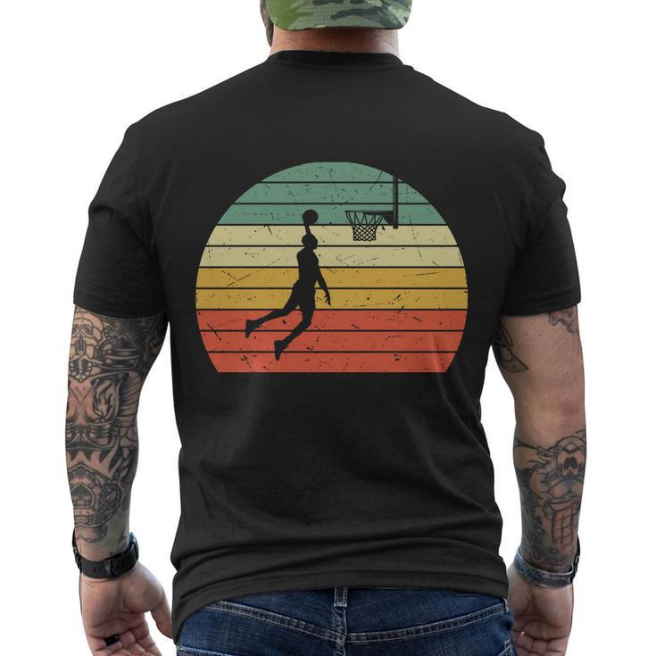 Retro Vintage Basketball Dunk Silhouette Basketball Player Men's Crewneck Short Sleeve Back Print T-shirt
