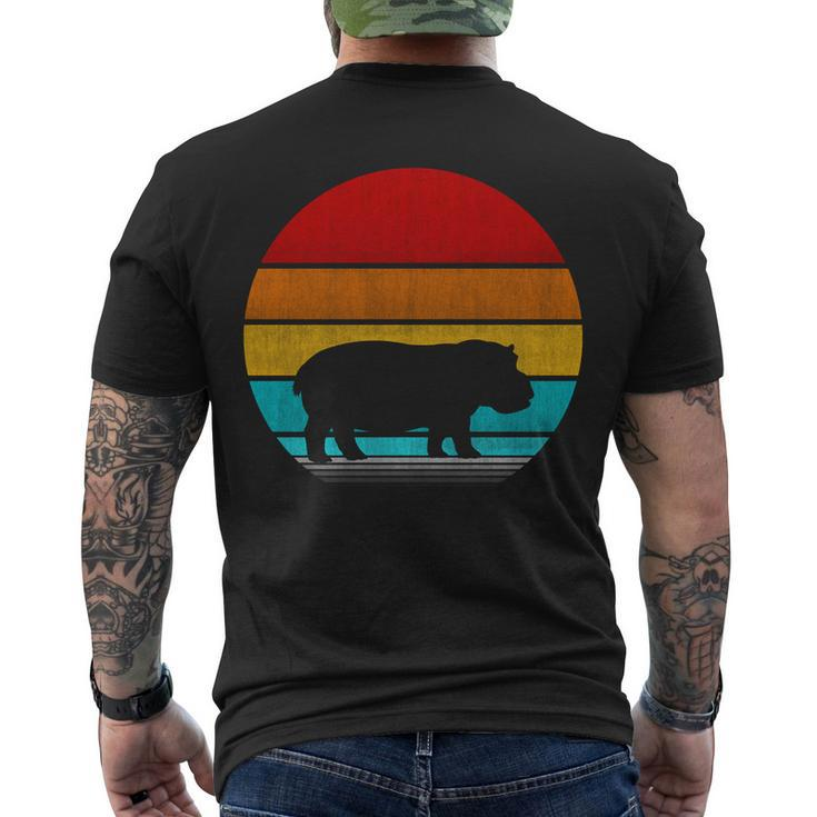 Retro Vintage Hippopotamus Men's Crewneck Short Sleeve Back Print T-shirt