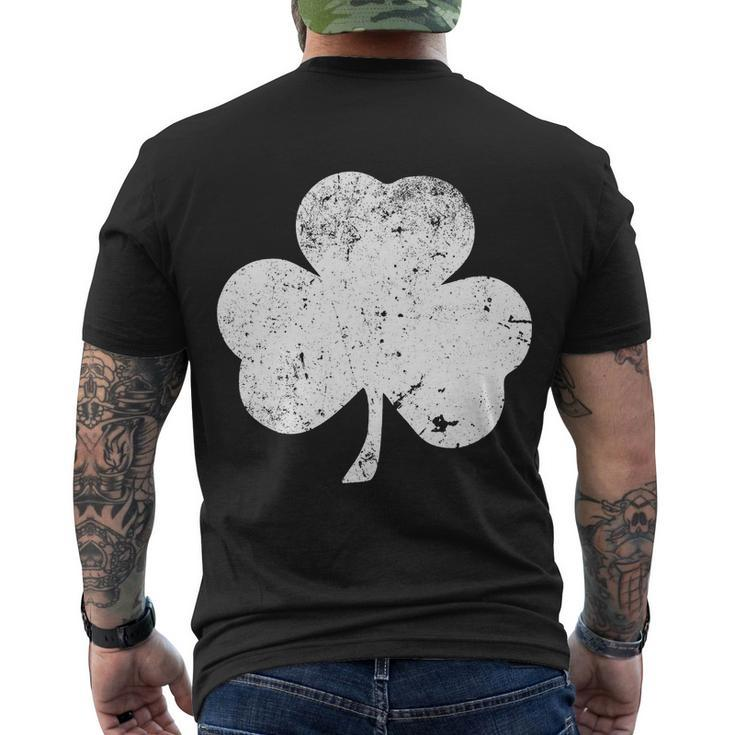 Retro Vintage Irish Distressed Shamrock St Patricks Day Tshirt Men's Crewneck Short Sleeve Back Print T-shirt