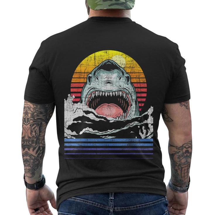 Retro Vintage Shark Marine Biologist Wildlife Shark Lovers Men's Crewneck Short Sleeve Back Print T-shirt