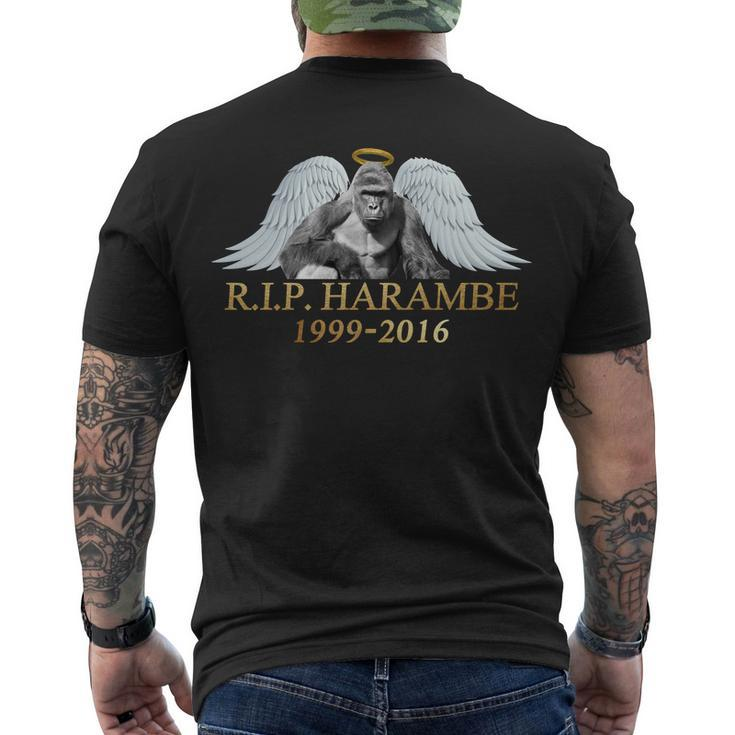 RIP Harambe Our Angel In Heaven  Men's Crewneck Short Sleeve Back Print T-shirt