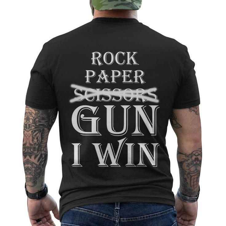 Rock Paper Gun I Win Tshirt Men's Crewneck Short Sleeve Back Print T-shirt