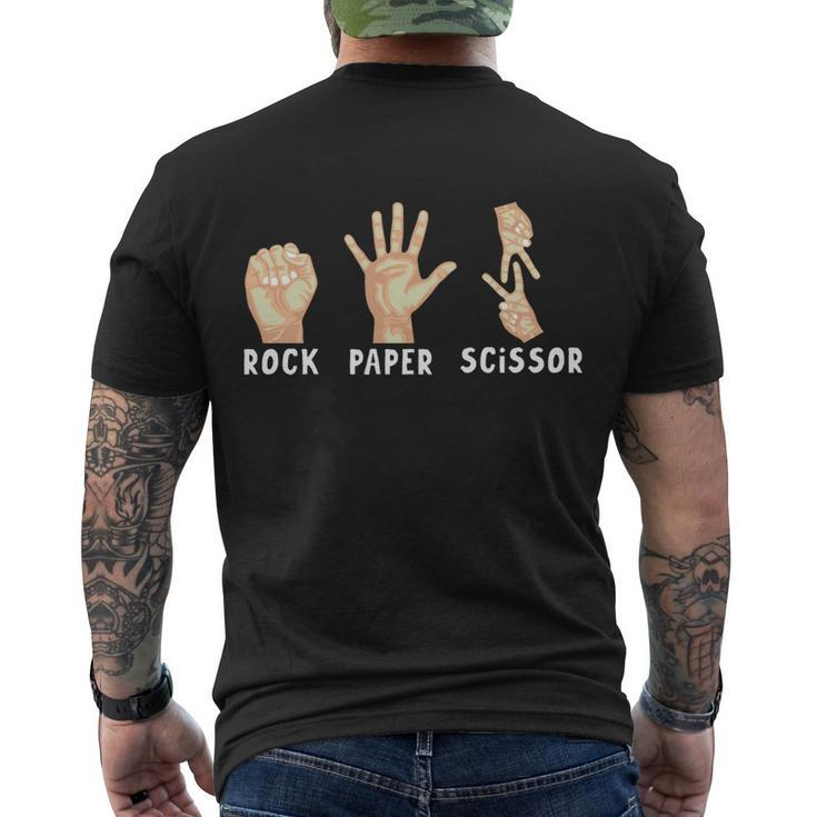 Rock Paper Sciccor Lesbian Pride Rainbow Lgbtq Adult Humor Gift Men's Crewneck Short Sleeve Back Print T-shirt