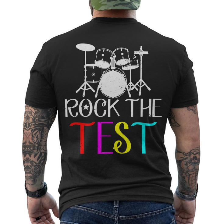 Rock The Test Teacher Test Day Testing Day Teacher Men's T-shirt Back Print