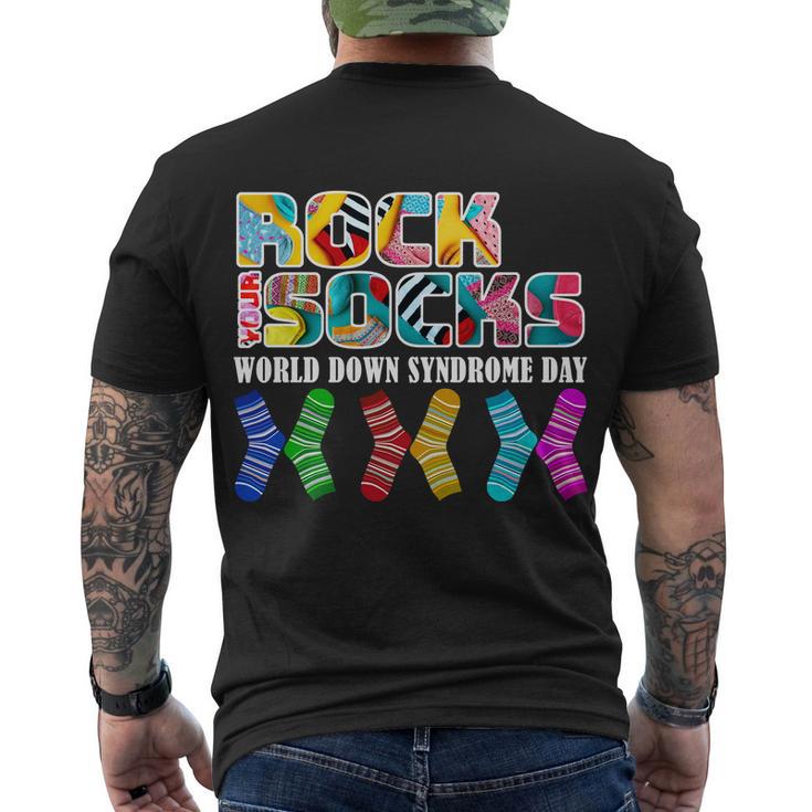 Rock Your Socks For World Down Syndrome Day Men's Crewneck Short Sleeve Back Print T-shirt